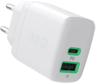 ŁADOWARKA SIECIOWA Greencell PowerSource Duo30 30W 1xUSB-C 1xUSB-A PD 3.0 QC 4.0+ biała GREEN CELL