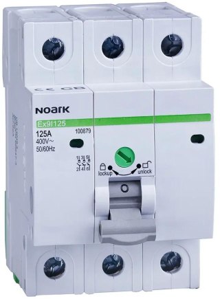 ROZŁĄCZNIK IZOLACYJNY, SZER. 3 MODUŁY, 3P, 100A, Ex9I125 3P 100A Noark 100878 NOARK