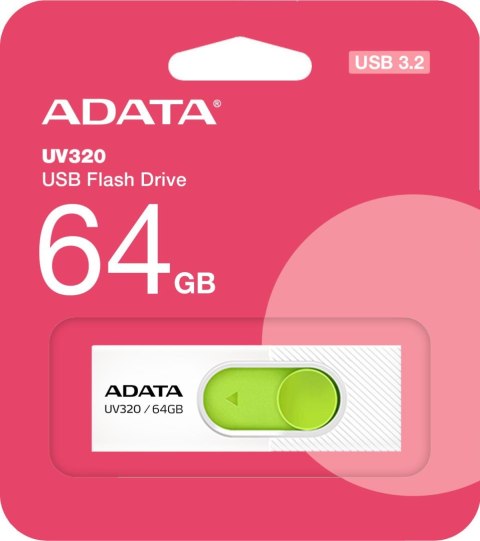 Adata Pendrive UV320 64GB USB 3.2 Gen1 Biały ADATA