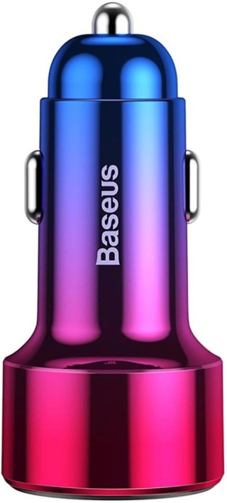 Ładowarka samochodowa Baseus Magic Series PPS USB-C/USB-A 45W różowo-niebieska BASEUS