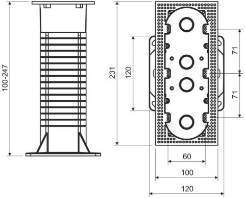 Puszka elektroinstalacyjne wielokrotna do systemów docieplających KOPOS KEZ-3_KB KOPOS