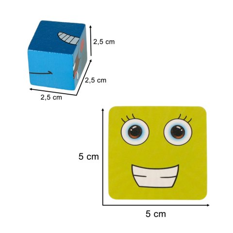 Gra edukacyjne wyzwania nauka emocji klocki drewniane