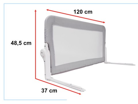 Barierka osłona ochronna do łóżka otwierana 120cm szara