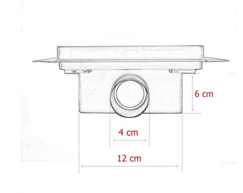 Odpływ kwadratowy krata ściekowa prysznicowa 12x12