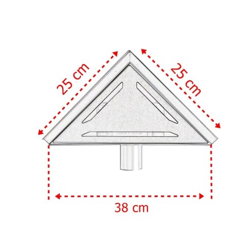 Odpływ trójkątny Ściek wodny prysznicowy 25x25