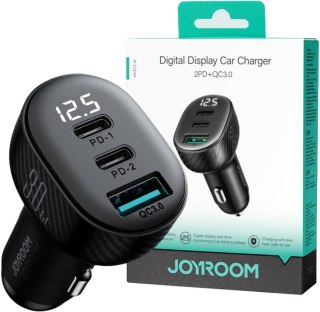 Ładowarka samochodowa Joyroom JR-CCD04 30W 4A 2x USB-C 1x USB-A PD QC 3.0