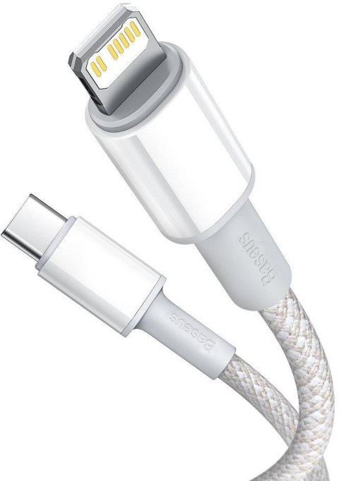 KABEL USB-C / Lightning iPhone Baseus Cafule CATLGD-A02 2m 20W PD Quick Charging BIAŁY W OPLOCIE