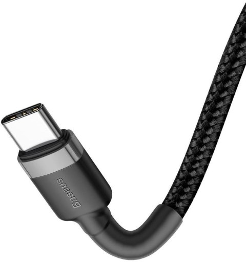 KABEL USB-C / USB-C Baseus Cafule CATKLF-HG1 200cm 60W 3A PD 2.0 QC 3.0 CZARNO-SZARY W OPLOCIE