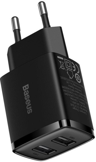 ŁADOWARKA SIECIOWA Baseus Compact Charger CCXJ010201 10.5W 2x USB-A CZARNA