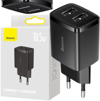 ŁADOWARKA SIECIOWA Baseus Compact Charger CCXJ010201 10.5W 2x USB-A CZARNA