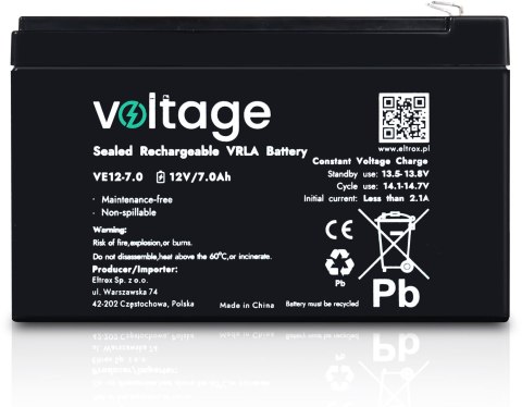 Akumulator AGM Voltage 12V 7Ah VE12-7.0