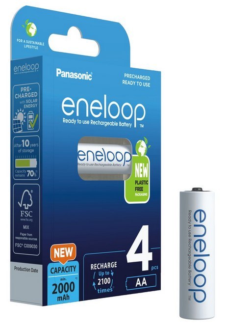 Akumulatorki AA / R6 Panasonic Eneloop 2000mAh BK-3MCDE/4BE (blister 4 szt.)