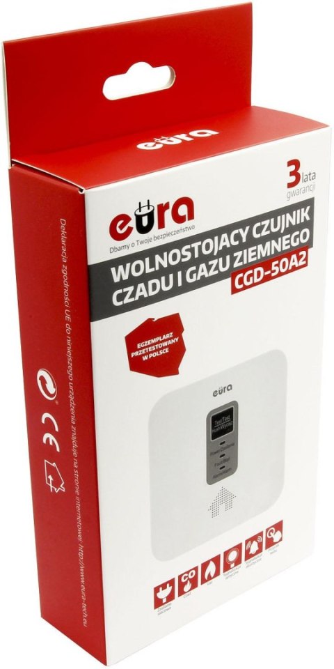 Czujnik czadu i gazu ziemnego 2w1Eura CGD-50A2