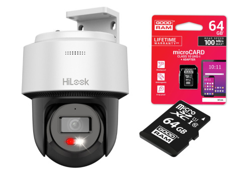 Kamera obrotowa 4MP Hikvision i przesyłem audio + Micro SD 64GB