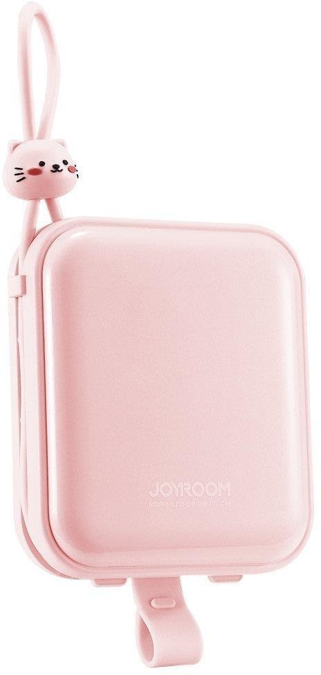 Powerbank Joyroom Cutie Series JR-L008 10000mAh 22.5W PD QC z kablami 1x USB-A 1x USB-C różowy