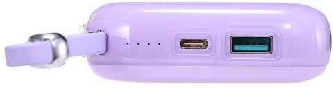 Powerbank Joyroom Jelly Series JR-L002 10000mAh 22.5W PD QC z kablem 1x USB-A 1x USB-C fioletowy