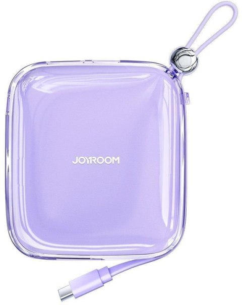 Powerbank Joyroom Jelly Series JR-L002 10000mAh 22.5W PD QC z kablem 1x USB-A 1x USB-C fioletowy