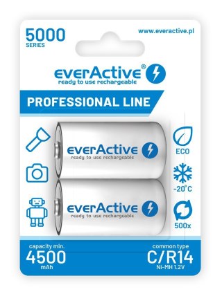 Akumulatorki C / R14 everActive Ni-MH Ni-MH 5000 mAh Professional line (box 2 szt.)