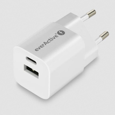 ŁADOWARKA SIECIOWA everActive GaN SC-390Q 30W 1xUSB-C 1xUSB-A PD PPS