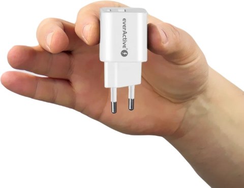 ŁADOWARKA SIECIOWA everActive GaN SC-390Q 30W 1xUSB-C 1xUSB-A PD PPS