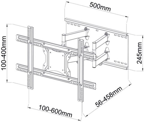 UCHWYT DO TV LED/LCD AR-87 ART 40-80" 60KG reg. pion/poziom 46cm