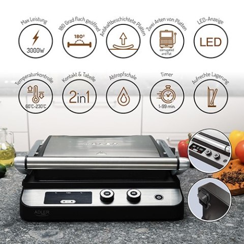 Grill elektryczny LED 2w1 Grill elektryczny LED 2w1
