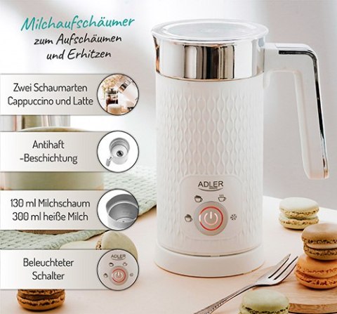 Spieniacz do mleka - spienianie i podgrzewanie (latte i cappucino)