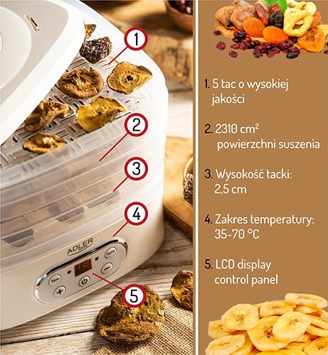 Suszarka do grzybów, ziół i żywności - dehydrator Suszarka do grzybów, ziół i żywności - dehydrator