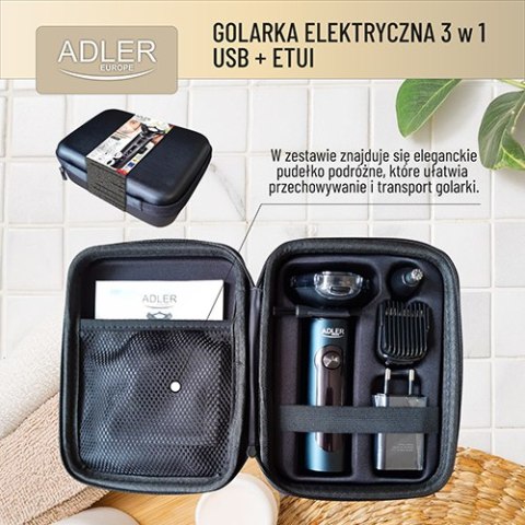 Golarka elektryczna 3 w 1 - USB + Etui Golarka elektryczna 3 w 1 - USB + Etui