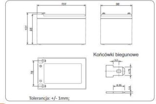 Akumulator AGM ALARMTEC serii BP 12V 12Ah