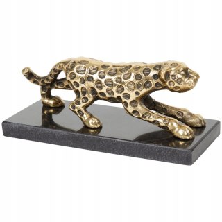 FIGURA ZŁOTA PANTERA NA MARMUROWEJ PODSTAWIE 21 x 9 x 8.5 cm Glamour LOFT