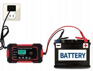 PROSTOWNIK AUTOMATYCZNY ŁADOWARKA AKUMULATORA 12V + SZCZOTKA DO KLEM GRATIS