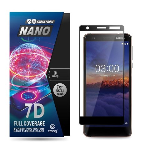 Crong 7D Nano Flexible Glass - Szkło hybrydowe 9H na cały ekran Nokia 3.1 Crong 7D Nano Flexible Glass - Szkło hybrydowe 9H na cały ekran Nokia 3.1