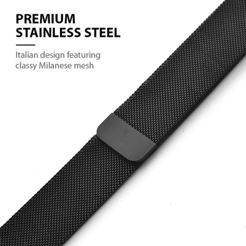 Crong Milano Steel - Pasek ze stali nierdzewnej do Apple Watch 38/40/41/42 mm (czarny) Crong Milano Steel - Pasek ze stali nierdzewnej do Apple Watch 38/40/41/42 mm (czarny)
