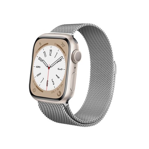 Crong Milano Steel - Pasek ze stali nierdzewnej do Apple Watch 38/40/41/42 mm (srebrny)