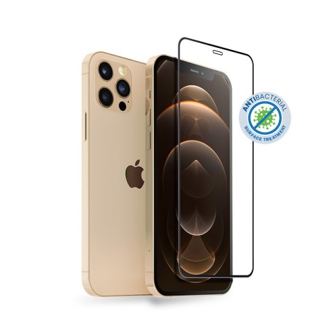 Crong Anti-Bacterial 3D Armour Glass - Szkło hartowane 9H na cały ekran iPhone 12 Pro Max + ramka instalacyjna Crong Anti-Bacterial 3D Armour Glass - Szkło hartowane 9H na cały ekran iPhone 12 Pro Max + ramka instalacyjna