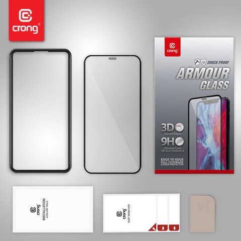 Crong Anti-Bacterial 3D Armour Glass - Szkło hartowane 9H na cały ekran iPhone 12 Pro Max + ramka instalacyjna Crong Anti-Bacterial 3D Armour Glass - Szkło hartowane 9H na cały ekran iPhone 12 Pro Max + ramka instalacyjna