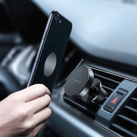 Crong Magnetic Smart Car Holder - Magnetyczny uchwyt samochodowy do telefonu (czarny)