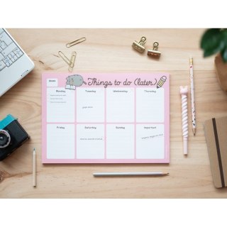 Pusheen - Planner tygodniowy na biurko z kolekcji Rose 54 kartki