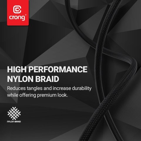 Crong Armor Link - Kabel 60W 3A USB-A do USB-C Power Delivery Fast Charging 150cm (czarny) Crong Armor Link - Kabel 60W 3A USB-A do USB-C Power Delivery Fast Charging 150cm (czarny)