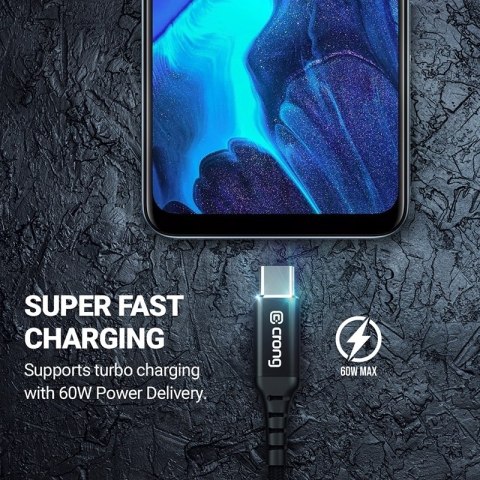 Crong Armor Link - Kabel 60W 3A USB-A do USB-C Power Delivery Fast Charging 150cm (czarny) Crong Armor Link - Kabel 60W 3A USB-A do USB-C Power Delivery Fast Charging 150cm (czarny)