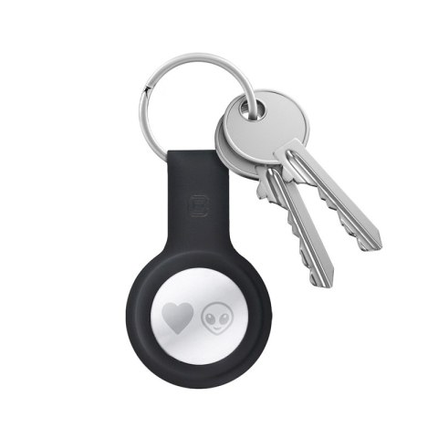 Crong Silicone Case with Key Ring - Etui ochronne brelok do Apple AirTag (czarny) Crong Silicone Case with Key Ring - Etui ochronne brelok do Apple AirTag (czarny)