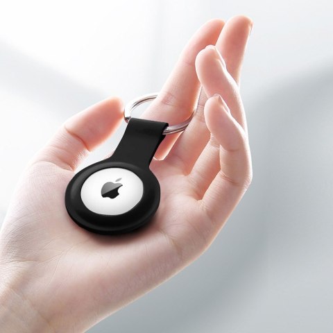 Crong Silicone Case with Key Ring - Etui ochronne brelok do Apple AirTag (czarny) Crong Silicone Case with Key Ring - Etui ochronne brelok do Apple AirTag (czarny)