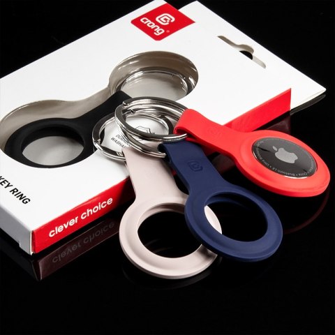 Crong Silicone Case with Key Ring - Etui ochronne brelok do Apple AirTag (czarny) Crong Silicone Case with Key Ring - Etui ochronne brelok do Apple AirTag (czarny)