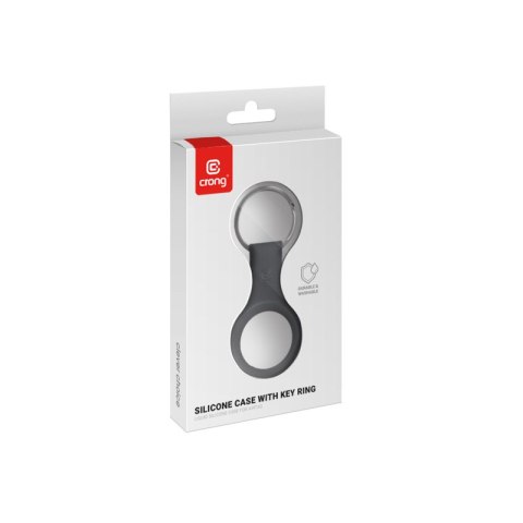 Crong Silicone Case with Key Ring - Etui ochronne brelok do Apple AirTag (czarny) Crong Silicone Case with Key Ring - Etui ochronne brelok do Apple AirTag (czarny)