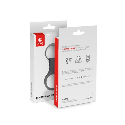 Crong Silicone Case with Key Ring - Etui ochronne brelok do Apple AirTag (czarny) Crong Silicone Case with Key Ring - Etui ochronne brelok do Apple AirTag (czarny)