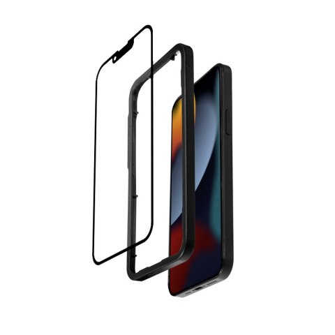 Crong Anti-Bacterial 3D Armour Glass - Szkło hartowane 9H na cały ekran iPhone 14 Plus / iPhone 13 Pro Max + ramka instalacyjna