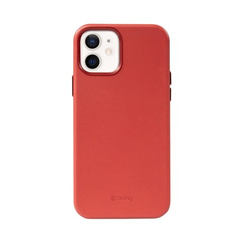 Crong Essential Cover - Etui ze skóry ekologicznej iPhone 12 / iPhone 12 Pro (czerwony)