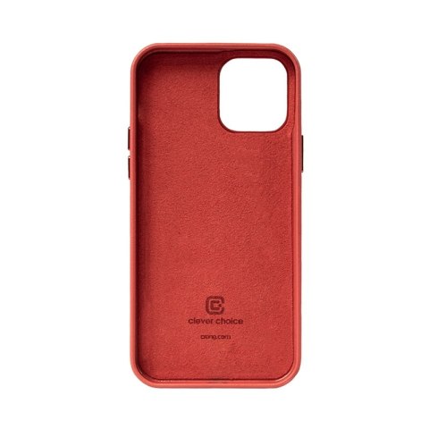 Crong Essential Cover - Etui ze skóry ekologicznej iPhone 12 / iPhone 12 Pro (czerwony)