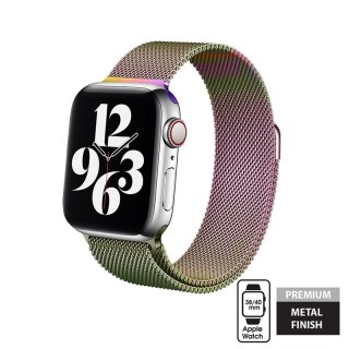 Crong Milano Steel - Pasek ze stali nierdzewnej do Apple Watch 38/40/41/42 mm (opalizujący)